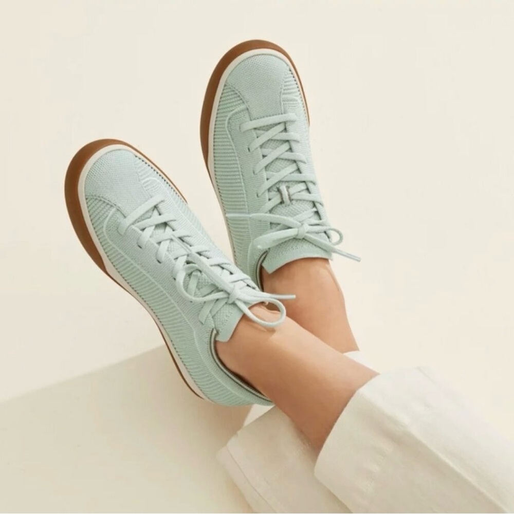 Rothy's “The Lace Up” Light Green Sneakers